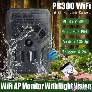 Pr300c Wifi cámara De caza 24mp Wildlife cámara Pir infrarojo visión nocturna inalámbrica App vigilancia oculta Foto trampa Oceanoic