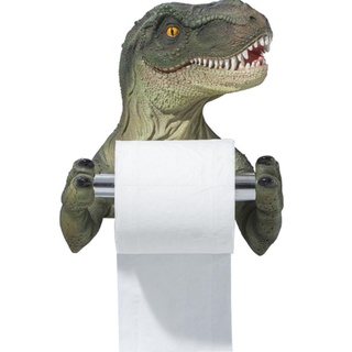 ✬Ud.✫Soporte de toalla de papel, montado en la pared de dinosaurio en forma de pañuelos de resina estante de almacenamiento para baño inodoro