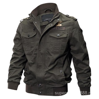 2020 más el tamaño de la chaqueta militar de los hombres primavera otoño algodón piloto chaqueta abrigo ejército de los hombres bombardero chaqueta de carga de vuelo chaqueta HFIR