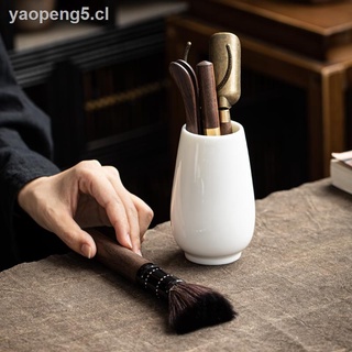 ◎∋Dehua White Porcelain Six Gentlemen Tea Art Juego de seis piezas Juego de té de porcelana de jade Kung Fu Accesorios Clip de bambú Ceremonia del té de madera de bambú