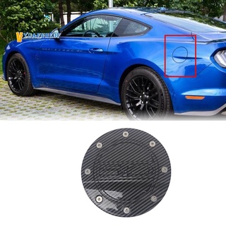 Carbon Fiber Car Fuel Tank Cover Oil Fuel Tank Cap Sticker Cover Trim for Mustang 5.0 2015-2019
