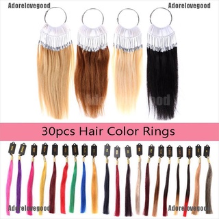 [alg] 30 pzs hebillas para teñir color de pelo/prueba de muestras de color de cabello/muestras de cabello/anillos para el cabello