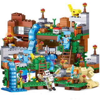 minecraft series bloques de construcción ocelot jungle set modelo niños lego rompecabezas juguetes 4 en 1 conjunto de alta calidad abs plástico regalo