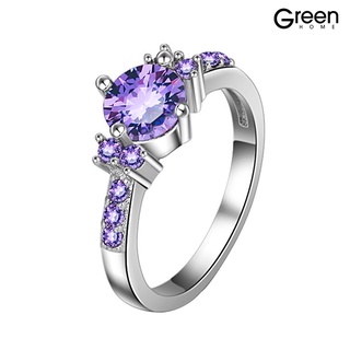 (anillo) anillo de dedo con incrustaciones de amatista de lujo para mujer