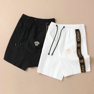 #2021 nuevo # versace hombres de alta calidad verano casual estilo calle hip-hop suelto negro blanco suelto pantalones cortos de los hombres deporte estiramiento cintura pantalones cortos de playa