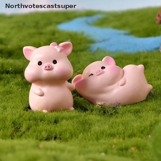 northvotescastsuper 1/6pc resina mini lindo cerdo figura micro paisaje hadas decoración de jardín artesanía regalo nvcs