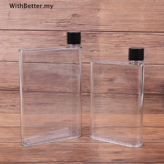 [withbetter] Botella de agua portátil portátil libro transparente portátil almohadilla de papel botella de agua plana [mi] (1)