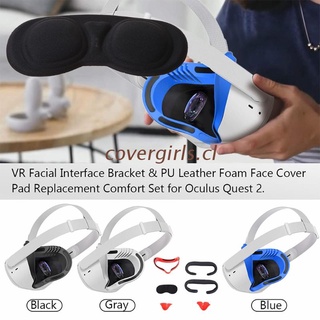 Cubierta 5 En 1 De La Cara Piel Almohadilla Lente Interfaz Facial Soporte Antifugas Nariz Conjunto Para Oculus Quest 2 VR Accesorios
