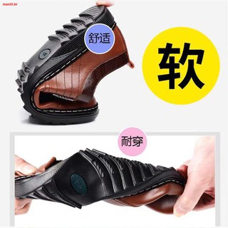 Zapatos antideslizantes De cuero para hombre/suela suave (5)