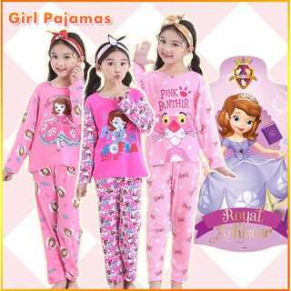 2 unids/set niñas pijamas baju tidur niños pijamas niños pijamas de dibujos animados ropa de dormir ropa de dormir baju bebé niña
