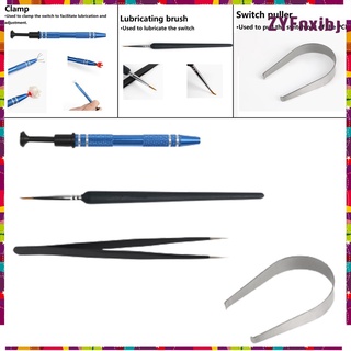 4 Pcs Switch Puller Stem Picker Holder Lube Brush Tweezers Clamp Opener Kits