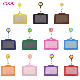 GOOD Smile Business Credit ID Badge Card Holder Coin Purse Retractable Reel Clip Gift