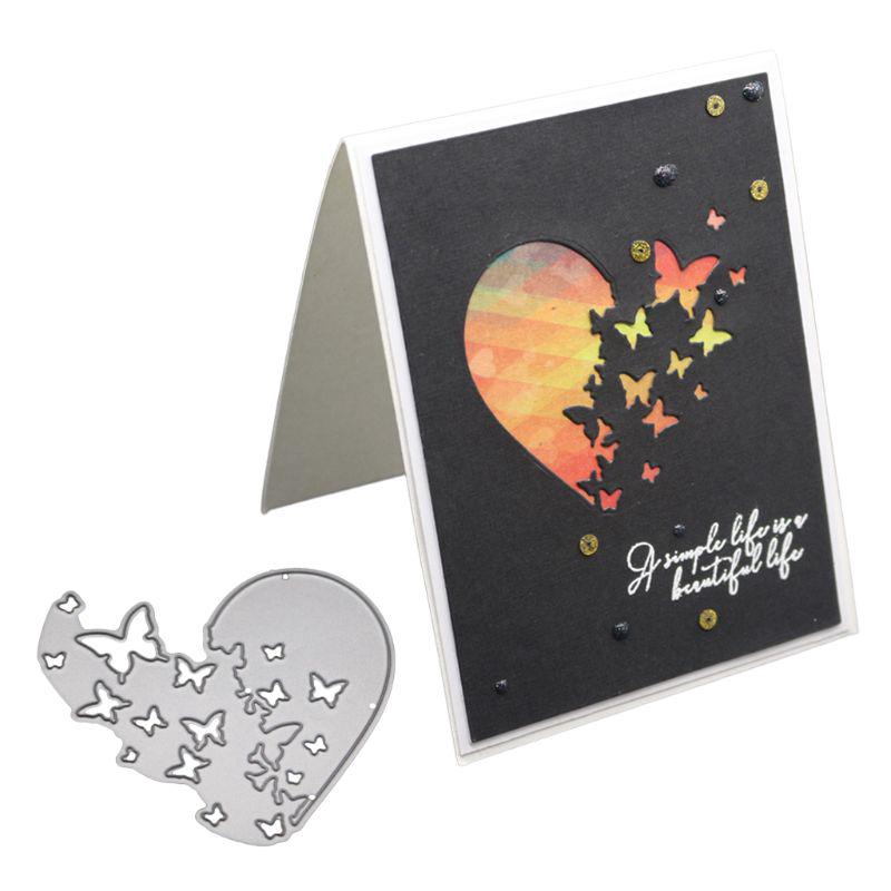LIVI corazón mariposa Metal troqueles de corte plantilla DIY Scrapbooking tarjeta de papel en relieve artesanía