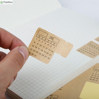 pandora kawaii index label sin años cuaderno kraft papel pegatina universal organizador manuscrito planificador papelería calendario
