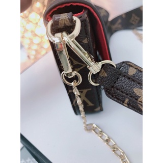 2021 Louis Vuitton LV Three-in-one old flower shoulder bag chain bag mobile phone bag wallet (6)