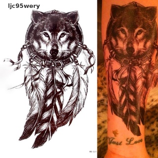 ljc95wery tiger wolf tatuajes temporales hombres mujeres brazo pecho falso tatuaje pegatina impermeable venta caliente