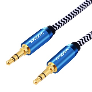 evs_vodool - cable de audio macho a macho (2 metros, 3,5 mm, nylon trenzado, sin enredos)