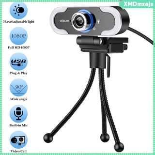1080p full hd cámara de streaming de webcam, videollamadas de pantalla ancha y grabación con micrófono (4)