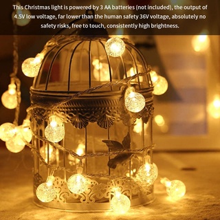 Cadena de luces led globo luces de hadas funciona con batería impermeable lámpara de navidad (sin batería)