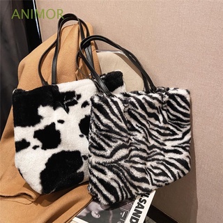 ANIMOR Fashion Shoulder Bag Crossbody Tote Bag Handbag Winter Women Girls Large Capacity Soft Fluffy Plush Messenger Bag