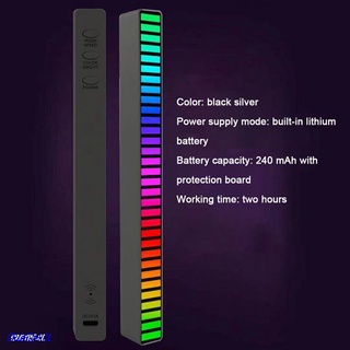 SRTEDH 2021 Nuevo RGB Activado Por Voz Pickup Ritmo Luz Ambiental Creativa Colorido Control De Sonido Con 32 Bits Indicador De Nivel De Música Coche Escritorio APP Para Vehículos Recreación Lugar