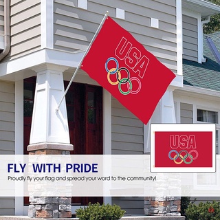 2021 Tokyo Olympic Flag with Metal Grommets Vibrant Color Polyester Banner for Garden Courtyard Balcony Decoration