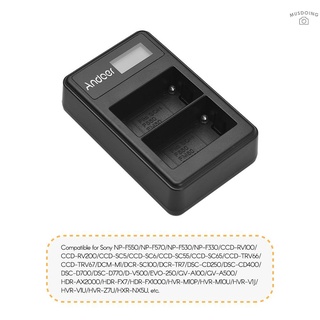 ANDOER Cargador de batería USB Dual USB para Sony NP-F550 NP-F570 NP-F530 NP-F330 NP-F530 (3)