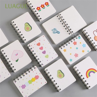LUAGUE Portable Mini Pocket Book Cartoon Coil Notepad A7 Notebook Daily Weekly Planner Kawaii Writing Pads Korean Stationery Blank Paper Simple Diary Book