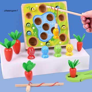 Cpzywj_20 unids/Set juguete de pesca educación temprana colorido encantador niños de madera magnético rompecabezas de pesca juguete para niños