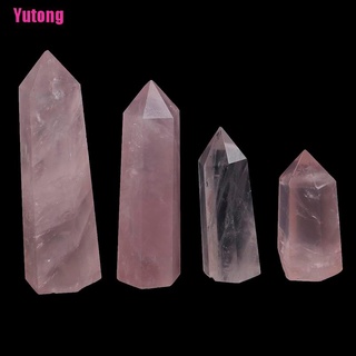 [Yutong] piedra de cristal de cuarzo rosa Natural de Color puro varita obelisco