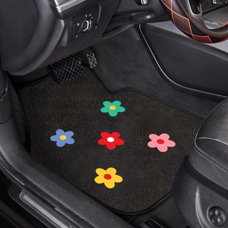 huiweiw alfombrilla de coche lindo pequeño patrón de flores de pvc resistente al desgaste piso delantero alfombra forro para vehículos