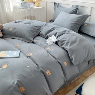 nórdico instagram estilo de algodón de cuatro piezas de algodón de dibujos animados de la cama de la sábana de edredón cubierta de tres piezas de cama conjunto de ropa de cama de primavera a