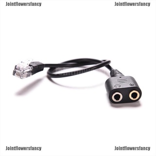 jointflowersfancy cable de auriculares de 2 x 3,5 mm a rj9 jack adaptador convertidor pc auriculares teléfono usando cbg