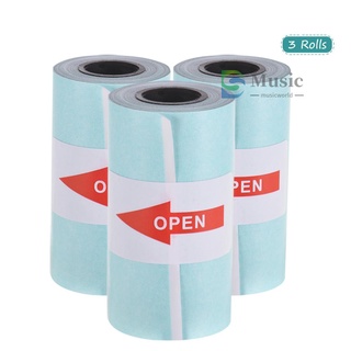 Rollo de papel adhesivo imprimible, papel térmico directo con autoadhesivo 57*30 mm para PeriPage A6 Pocket impresora térmica para PAPERANG P1/P2 Mini impresora fotográfica, 3 rollos