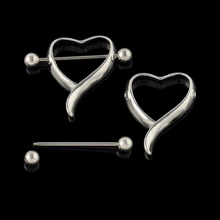 heasonndiu 1 pza/1 par de piercings de acero quirúrgico increíble para pezón/corazón/corazón/barra cl (2)