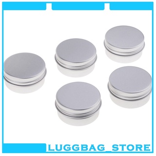 [Picks] 5 piezas 30/40/120 ml aluminio redondo bálsamo labial lata recipientes frascos con tapón de rosca para bálsamo labial, cosmético,