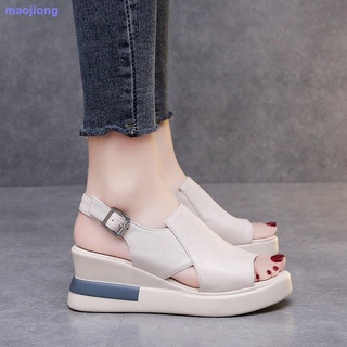 Suela gruesa cuñas sandalias de las mujeres s verano 2021 verano nuevo estilo de pescado boca de moda deportes de las mujeres zapatos de tacón alto zapatos de plataforma