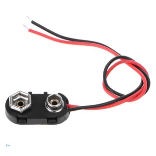 🔥 Ban PP3 9V Battery Clip Connector I Type Tinned Wire Leads 150mm Black Red