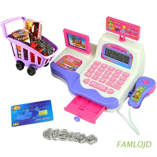 famlojd creative kid juguete pretender juego supermercado caja registradora escáner contador de pago