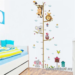 [Nuevo] calcomanía de pared con medidas de altura para animales de dibujos animados elefante león para decoración de habitación de niños (1)