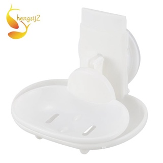 doble jabonera fuerte ventosa soporte de jabón bandeja para ducha baño (blanco)