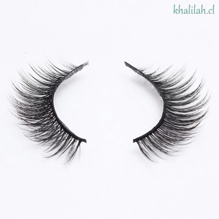 KHALILAH Volume False Eyelashes 2 Pairs 3D Mink Lashes Natural Extension Long Mink Eyelashes Black Makeup Tool Fake Lashes/Multicolor