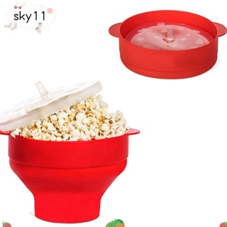 SKY Container Silicone Popcorn Bowl Gadget Foldable Popcorn Popper Maker New Bucket Healthy Cooking Home Kitchen Microwave Popcorn Maker