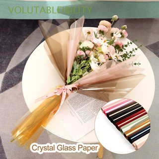 VOLUTABLEIBILITY 20pcs Birthday Flower Bouquet Gift Gift wrapping paper Wrapping Paper Party Decoration Waterproof Striped Paper Multicolor Flowers Crystal Glass Paper/Multicolor