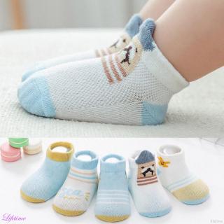 5 pares de calcetines de malla de verano para bebés/calcetines de dibujos animados lindos para niñas/calcetines delgados suaves para niños