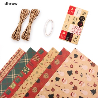 dhruw - juego de papel kraft para regalo de navidad, diseño retro
