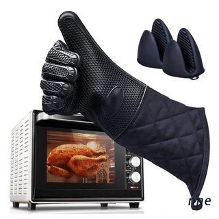 nne. guantes de silicona resistentes al calor con guantes antideslizantes para horno, 1 par y 2 soportes de silicona para cocina, cocina