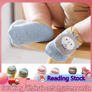 Nice_1 par de calcetines para niños pequeños de dibujos animados animales antideslizantes para la piel de bebé calcetines de piso para primavera