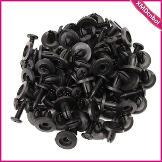 100x Car Bumper Clips Screws Push Retainer Fastener Clips Assembly Black New