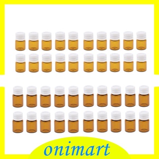 Onimart 20 piezas Mini botellas De vidrio vacío ámbar 1ml Para aceite esencial/muestra De Perfume (5)